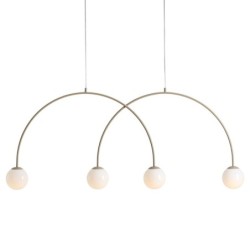 Pakabinamas šviestuvas UNA 4 BEIGE L 4xE14 Geležis, Stiklas (1116L17_L)