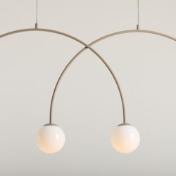 Pakabinamas šviestuvas UNA 4 BEIGE L 4xE14 Geležis, Stiklas (1116L17_L)