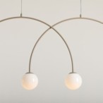 Pakabinamas šviestuvas UNA 4 BEIGE L 4xE14 Geležis, Stiklas (1116L17_L)
