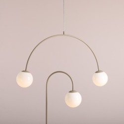 Pakabinamas šviestuvas UNA 2 BEIGE 2xE14 Geležis, Stiklas (1116H17)