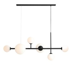 Pakabinamas šviestuvas DIONE 6 BLACK (LISTWA) 4xE14 / 2xE27 Geležis, Stiklas (1092K1_2)