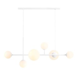 Pakabinamas šviestuvas DIONE 6 WHITE (LISTWA) 4xE14 / 2xE27 Geležis, Stiklas (1092K_2)