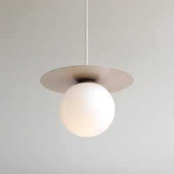 Pakabinamas šviestuvas LOOP BEIGE M 1xE27 Geležis, Stiklas (1125G17_M)