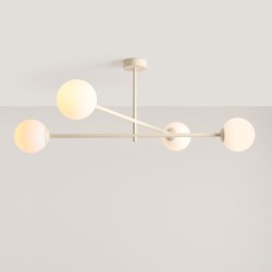 Lubinis šviestuvas PINNE 4 CREAM 4xE14 Geležis, Stiklas (1080PL_L9)
