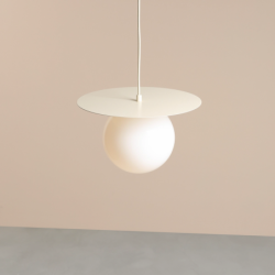 Pakabinamas šviestuvas LOOP CREAM M 1xE27 Geležis, Stiklas (1125G9_M)