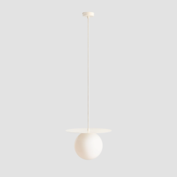 Pakabinamas šviestuvas LOOP CREAM L 1xE27 Geležis, Stiklas (1125G9_L)