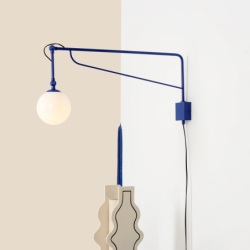 Sieninis šviestuvas SOHO GLASS DUŻY COBALT 1xE14 Geležis, Stiklas (1105C25_D)