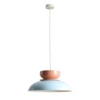 Pakabinamas šviestuvas ALDO LIGHT BABY BLUE + CORAL (47+ 23+ wood) 1xE27 Geležis (1152G29_11_J)