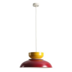 Pakabinamas šviestuvas ALDO LIGHT RED WINE + MUSTARD (47+ 23+ wood) 1xE27 Geležis (1152G15_14_J)