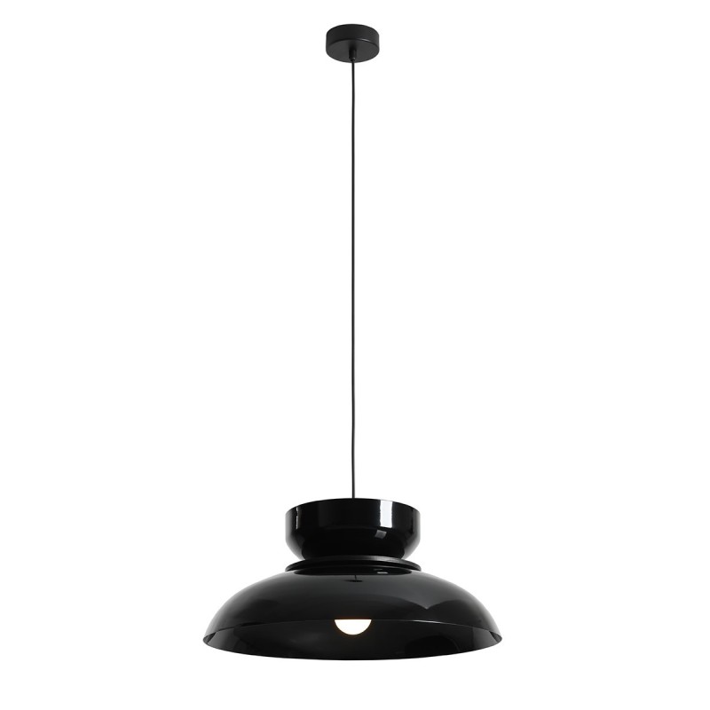 Pakabinamas šviestuvas ALDO DARK BLACK GLOSS (47+ 23+ wood) 1xE27 Geležis (1152G3_3_C)