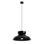 Pakabinamas šviestuvas ALDO DARK BLACK GLOSS (47+ 23+ wood) 1xE27 Geležis (1152G3_3_C)