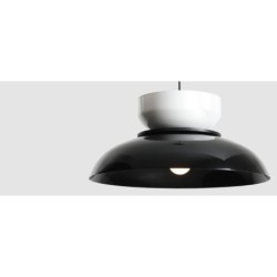 Pakabinamas šviestuvas ALDO DARK BLACK GLOSS (47+ 23+ wood) 1xE27 Geležis (1152G3_3_C)