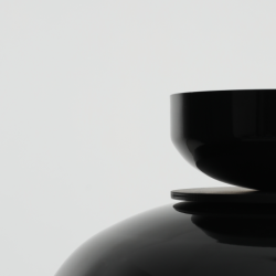 Pakabinamas šviestuvas ALDO DARK BLACK GLOSS (47+ 23+ wood) 1xE27 Geležis (1152G3_3_C)
