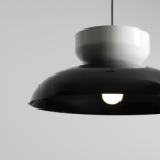 Pakabinamas šviestuvas ALDO DARK BLACK GLOSS + WHITE GLOSS (47+ 23+ wood) 1xE27 Geležis (1152G3_2_C)