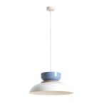 Pakabinamas šviestuvas ALDO LIGHT WHITE GLOSS + DUSTY BLUE (47+ 23+ wood) 1xE27 Geležis (1152G2_16_J)