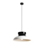 Pakabinamas šviestuvas ALDO DARK WHITE GLOSS + BLACK GLOSS (47+ 23+ wood) 1xE27 Geležis (1152G2_3_C)