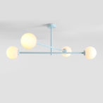 Lubinis šviestuvas PINNE CEILING 4 BABY BLUE 4xE14 Geležis, Stiklas (1080PL_L29)