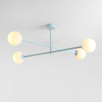 Lubinis šviestuvas PINNE CEILING 4 BABY BLUE 4xE14 Geležis, Stiklas (1080PL_L29)