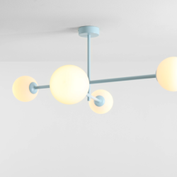 Lubinis šviestuvas PINNE CEILING 4 BABY BLUE 4xE14 Geležis, Stiklas (1080PL_L29)