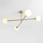 Lubinis šviestuvas PINNE CEILING 4 BEIGE 4xE14 Geležis, Stiklas (1080PL_L17)