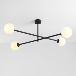 Lubinis šviestuvas PINNE CEILING 4 BLACK 4xE14 Geležis, Stiklas (1080PL_L1)