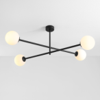 Lubinis šviestuvas PINNE CEILING 4 BLACK 4xE14 Geležis, Stiklas (1080PL_L1)