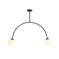 Lubinis šviestuvas LEA 2CEILING BLACK 2xE14 Geležis, Stiklas (1100PL_H1)