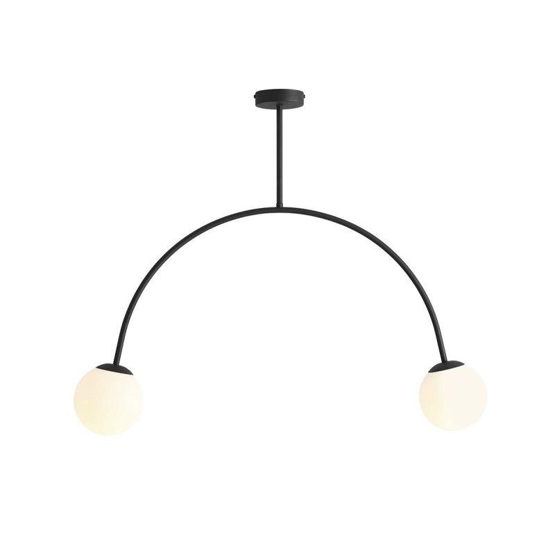 Lubinis šviestuvas LEA 2CEILING BLACK 2xE14 Geležis, Stiklas (1100PL_H1)