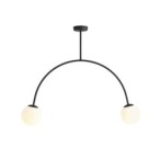 Lubinis šviestuvas LEA 2CEILING BLACK 2xE14 Geležis, Stiklas (1100PL_H1)