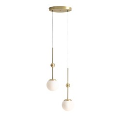 Pakabinamas šviestuvas MAE 2 BRASS 2xE27 Geležis, Stiklas (1102H40)