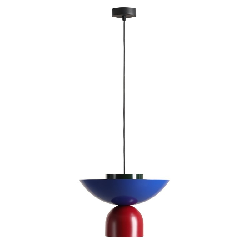 Pakabinamas šviestuvas ILIA DARK COBALT + DEEP GREEN + RED WINE (35+ 15+ 15) 1xE27 Geležis (1147G25_23_15_C)