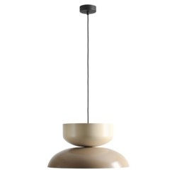 Pakabinamas šviestuvas ELO DARK BEIGE + CREAM (47 + 30) 1xE27 Geležis (1143G17_9_C)