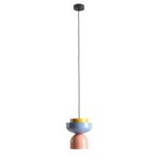 Pakabinamas šviestuvas ULIA DUSTY BLUE + CORAL + MUSTARD (30 + 23 + 15) 1xE27 Geležis (1130G16_11_14_C)