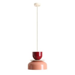 Pakabinamas šviestuvas UTO LIGHT CORAL + RED WINE (30 + 15 + WOOD) 1xE27 Geležis (1129G11_15_J)