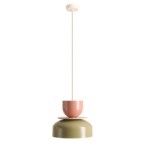 Pakabinamas šviestuvas UTO LIGHT PISTACHIO + CORAL (30 + 15 + WOOD) 1xE27 Geležis (1129G12_11_J)