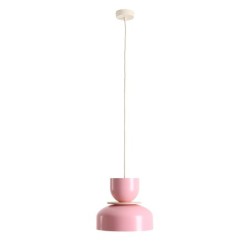Pakabinamas šviestuvas UTO BABY PINK (30 + 15 + WOOD) 1xE27 Geležis (1129G18_18_J)