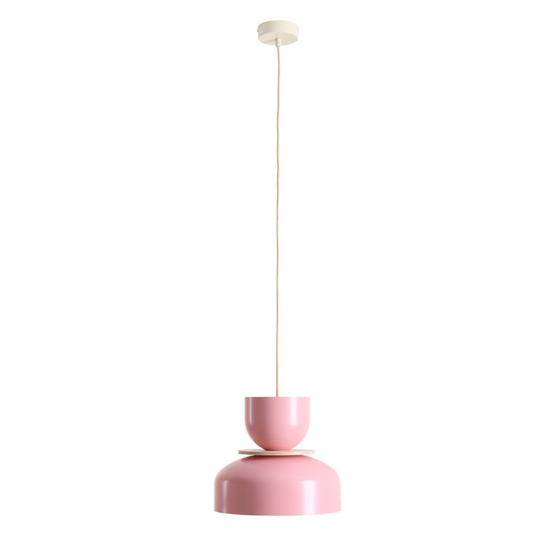Pakabinamas šviestuvas UTO BABY PINK (30 + 15 + WOOD) 1xE27 Geležis (1129G18_18_J)
