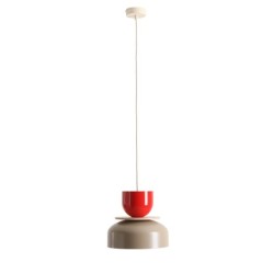 Pakabinamas šviestuvas UTO BEIGE + RED CHILLI (30 + 15 + WOOD) 1xE27 Geležis (1129G17_19_J)