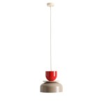 Pakabinamas šviestuvas UTO BEIGE + RED CHILLI (30 + 15 + WOOD) 1xE27 Geležis (1129G17_19_J)