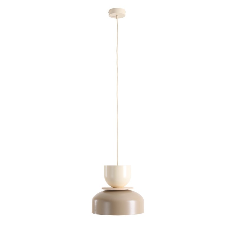 Pakabinamas šviestuvas UTO BEIGE + CREAM (30 + 15 + WOOD) 1xE27 Geležis (1129G17_9_J)