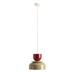 Pakabinamas šviestuvas UTO PISTACHIO + RED WINE (30 + 15 + WOOD) 1xE27 Geležis (1129G12_15_J)