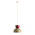 Pakabinamas šviestuvas UTO PISTACHIO + RED WINE (30 + 15 + WOOD) 1xE27 Geležis (1129G12_15_J)