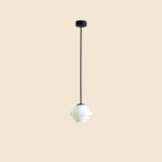 Lubinis šviestuvas FILO CEILING MILKY M (Ø14) 1xG9 Geležis, Stiklas (9002PL_G1_M)