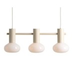 Pakabinamas šviestuvas FLO 3 CREAM S 3xE14 Geležis, Stiklas (7000E9_S)