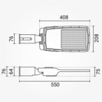 Gatvės šviestuvas LUMILEDS-Chip 75x130° 5 m. garantija 100W 6000K IP65 15000lm