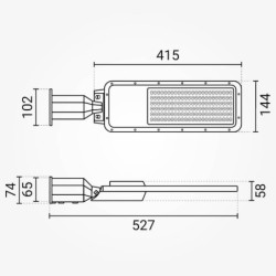 Gatvės šviestuvas LUMILEDS-Chip 75x130° 5 m. garantija 100W 6000K IP65 12000lm