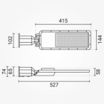 Gatvės šviestuvas LUMILEDS-Chip 75x130° 5 m. garantija 100W 3000K IP65 12000lm