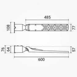 Gatvės šviestuvas SANAN-Chip 75x130° 3 m. garantija su sensoriumi 100W 4000K IP65 10000lm