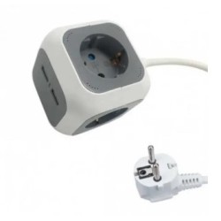 Ilgintuvas 1.4m. 4x220V su 2xUSB TYPE-A