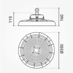 LED Ufo aukštų patalpų šviestuvas, 90°, 150Lm/W, 200W, neutrali balta šviesa
